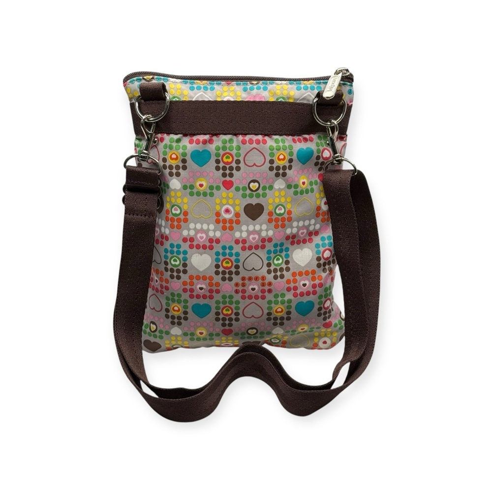 Y2K: LeSportSac ❤︎ Iconic Ripstop Crossbody Bag Handbag ❤︎ Multi Heart Dot Print - Picture 3 of 16
